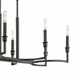 Golden Lighting Ellyn 35 1/4"W Matte Black 8-Light Linear Island Pendant -Lighting Sales Shop ellyn 35 and one quarter inchw matte black 8 light linear island pendant 047c2views1
