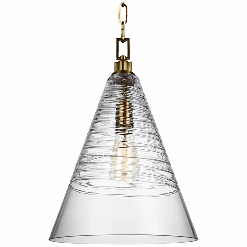 Elmore 11 3/4" Wide Burnished Brass Cone Mini Pendant 4 Elmore 11 3/4" Wide Burnished Brass Cone Mini Pendant - Image 2
