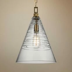 Elmore 11 3/4" Wide Burnished Brass Cone Mini Pendant