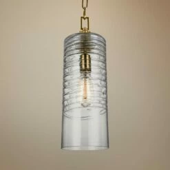 Elmore 6" Wide Burnished Brass Cylinder Mini Pendant