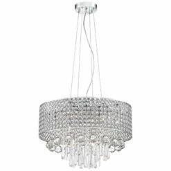 Elva Chrome 19" Wide Beaded Crystal Pendant Light 11 Elva Chrome 19" Wide Beaded Crystal Pendant Light -Lighting Sales Shop elva chrome 19 inch wide beaded crystal pendant light 6f089