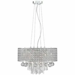 Elva Chrome 19" Wide Beaded Crystal Pendant Light 12 Elva Chrome 19" Wide Beaded Crystal Pendant Light -Lighting Sales Shop elva chrome 19 inch wide beaded crystal pendant light 6f089views1