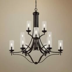 Elyton 36" Wide Downtown Bronze 12-Light Chandelier