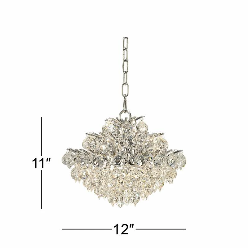 Essa 12" Wide Chrome 4-Light Swag Chandelier 9 Essa 12" Wide Chrome 4-Light Swag Chandelier - Image 7