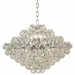 Essa 24" Wide Chrome And Crystal Pendant Light 10 Essa 24" Wide Chrome And Crystal Pendant Light -Lighting Sales Shop essa 24 inch wide chrome and crystal pendant light 5m592