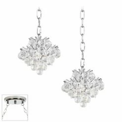 Essa 8" Wide Chrome 2-Light Swag Chandelier