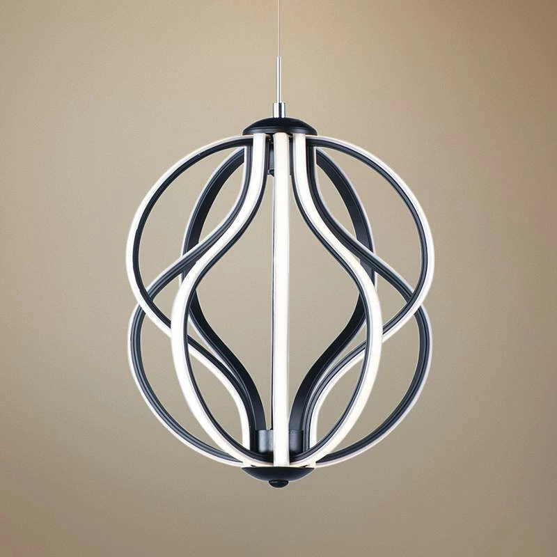 ET2 Aura 12" Wide Black Orb LED Mini Pendant 3 ET2 Aura 12" Wide Black Orb LED Mini Pendant