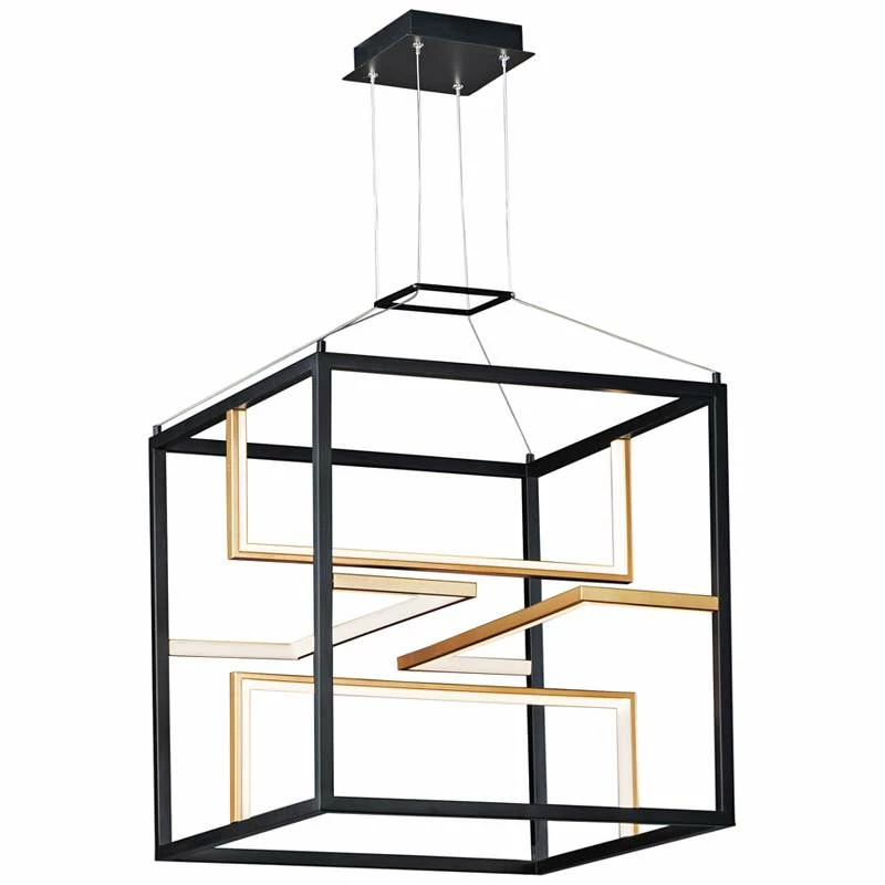 ET2 Chamber 18 1/4" Black And Gold 4-Light LED Modern Cube Pendant 4 ET2 Chamber 18 1/4" Black And Gold 4-Light LED Modern Cube Pendant - Image 2