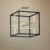 ET2 Chamber 18 1/4" Black And Gold 4-Light LED Modern Cube Pendant