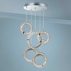 ET2 Charm 23 3/4" Wide Chrome LED Multi Light Pendant