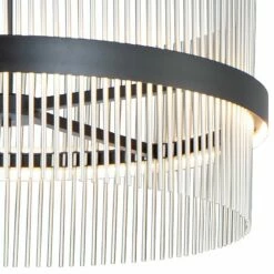 ET2 Chimes 33 3/4" Wide Black Satin Nickel LED Pendant Light -Lighting Sales Shop et2 chimes 33 and three quarter inch wide black satin nickel led pendant light 82t24views1