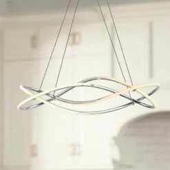 ET2 Coaster 30" Wide Chrome LED Kitchen Island Light Pendant