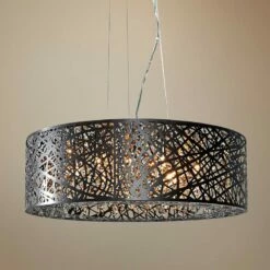ET2 Inca 23 1/2"W 9-Light Bronze Steel Pendant Light