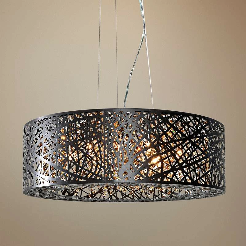 ET2 Inca 23 1/2"W 9-Light Bronze Steel Pendant Light 3 ET2 Inca 23 1/2"W 9-Light Bronze Steel Pendant Light
