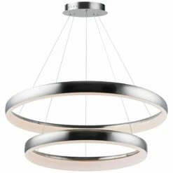 ET2 Innertube 31 1/2" Wide Satin Nickel 2-Ring LED Pendant 7 ET2 Innertube 31 1/2" Wide Satin Nickel 2-Ring LED Pendant -Lighting Sales Shop et2 innertube 31 and one half inch wide satin nickel 2 ring led pendant 59h83