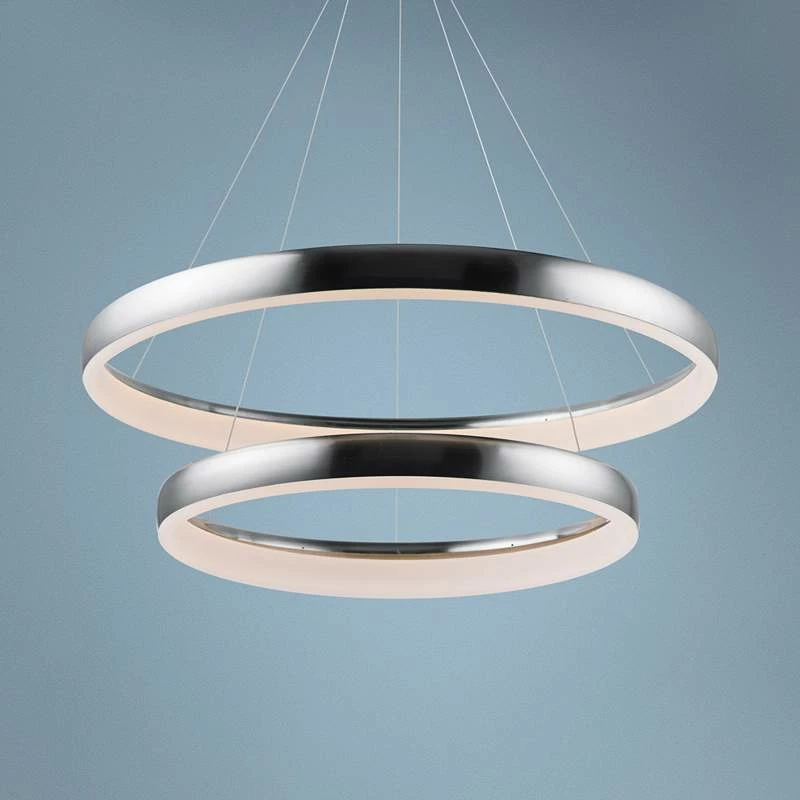 ET2 Innertube 31 1/2" Wide Satin Nickel 2-Ring LED Pendant 3 ET2 Innertube 31 1/2" Wide Satin Nickel 2-Ring LED Pendant