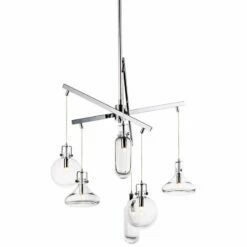 ET2 Kem 24 1/2" Wide Polished Chrome 6-Light Pendant Light