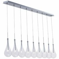 ET2 Larmes 58" Wide 9-Light Chrome LED Island Pendant Light