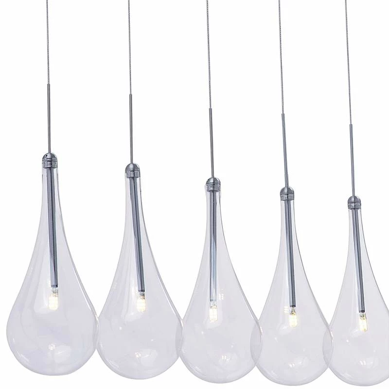 ET2 Larmes 58" Wide 9-Light Chrome LED Island Pendant Light 4 ET2 Larmes 58" Wide 9-Light Chrome LED Island Pendant Light - Image 2