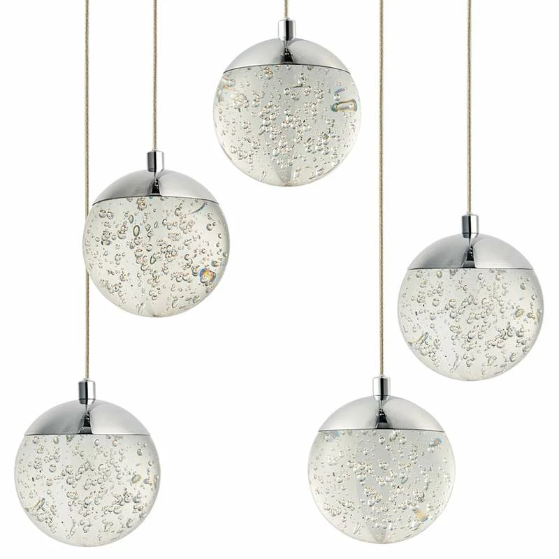 ET2 Orb II 15 1/2"W Chrome 5-Light LED Multi Light Pendant 4 ET2 Orb II 15 1/2"W Chrome 5-Light LED Multi Light Pendant - Image 2