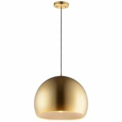 ET2 Palla 15 3/4" Wide Satin Brass Dome LED Pendant Light -Lighting Sales Shop et2 palla 15 and three quarter inch wide satin brass dome led pendant light 97h46views3