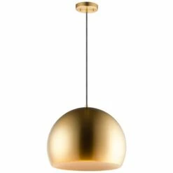 ET2 Palla 19 3/4" Wide Satin Brass Dome LED Pendant Light -Lighting Sales Shop et2 palla 19 and three quarter inch wide satin brass dome led pendant light 97h48views3