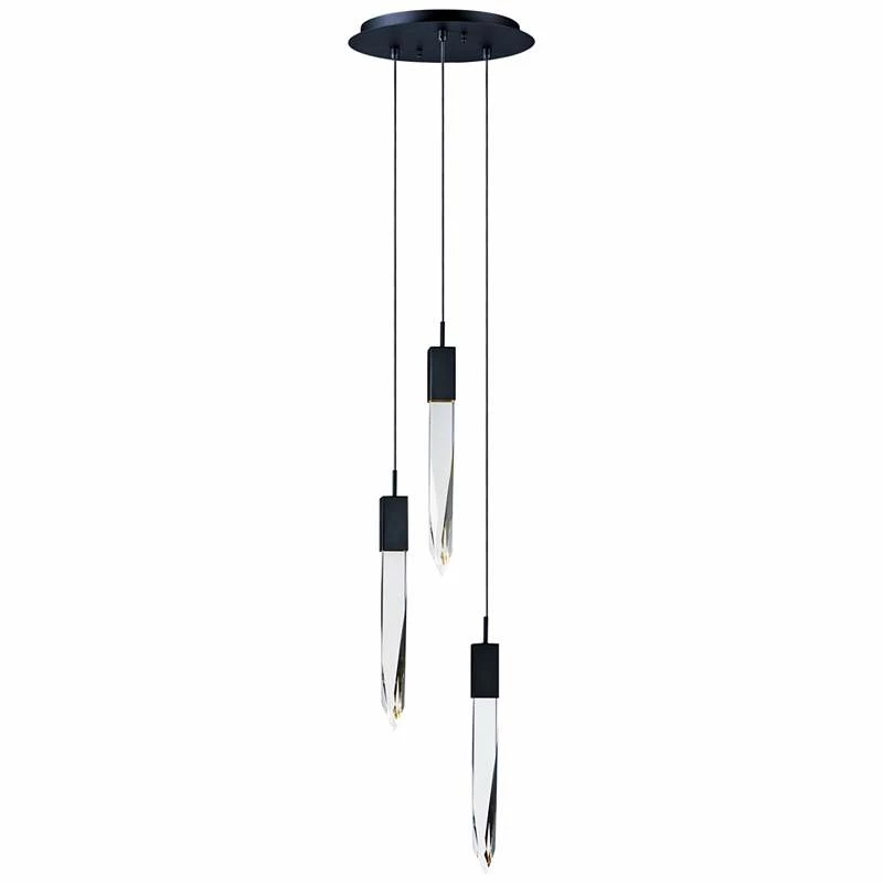 ET2 Quartz 13" Wide Black 3-Light LED Pendant 4 ET2 Quartz 13" Wide Black 3-Light LED Pendant - Image 2