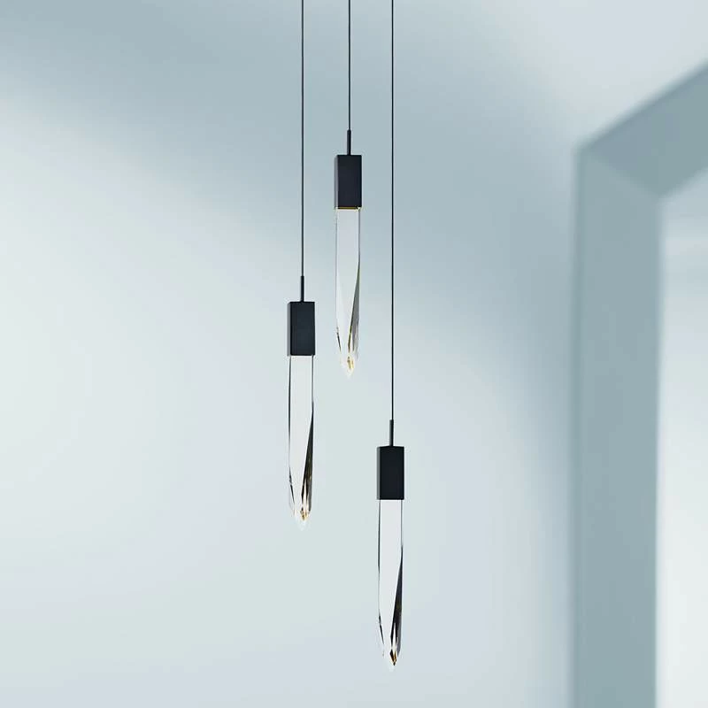 ET2 Quartz 13" Wide Black 3-Light LED Pendant 3 ET2 Quartz 13" Wide Black 3-Light LED Pendant