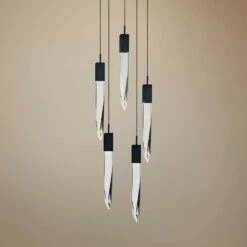 ET2 Quartz 15 3/4" Wide Black 5-Light LED Pendant