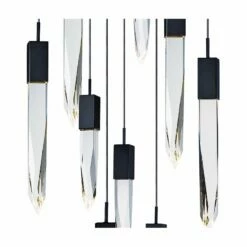 ET2 Quartz 15 3/4" Wide Black 9-Light LED Pendant -Lighting Sales Shop et2 quartz 15 and three quarter inch wide black 9 light led pendant 69c62views1
