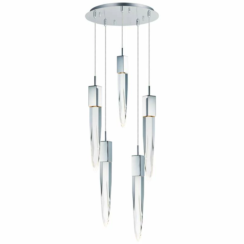 ET2 Quartz 15 3/4" Wide Polished Nickel 5-Light LED Pendant 4 ET2 Quartz 15 3/4" Wide Polished Nickel 5-Light LED Pendant - Image 2