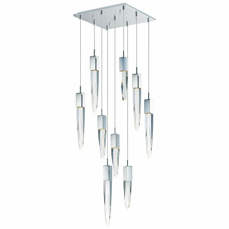 ET2 Quartz 15 3/4" Wide Polished Nickel 9-Light LED Pendant 4 ET2 Quartz 15 3/4" Wide Polished Nickel 9-Light LED Pendant - Image 2
