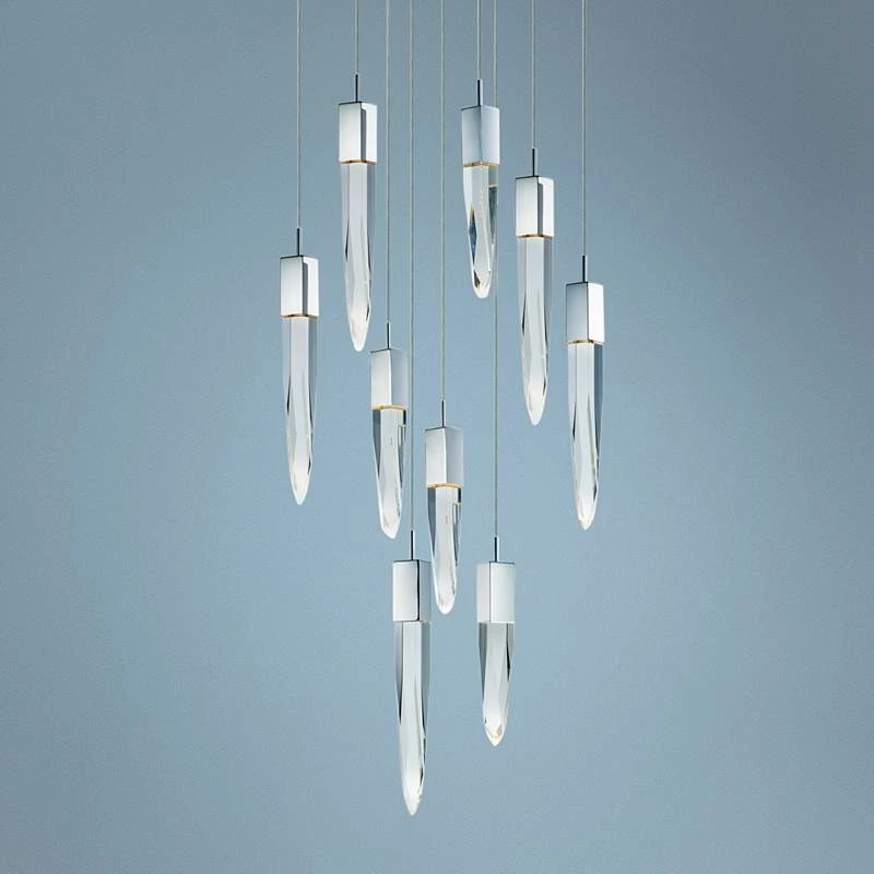 ET2 Quartz 15 3/4" Wide Polished Nickel 9-Light LED Pendant 3 ET2 Quartz 15 3/4" Wide Polished Nickel 9-Light LED Pendant