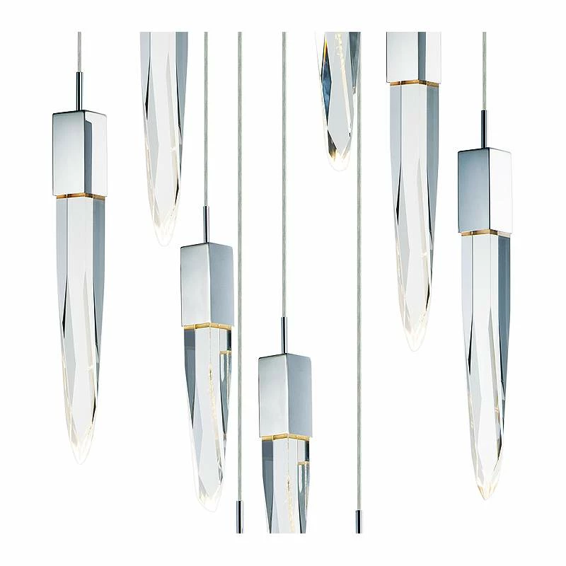 ET2 Quartz 15 3/4" Wide Polished Nickel 9-Light LED Pendant 5 ET2 Quartz 15 3/4" Wide Polished Nickel 9-Light LED Pendant - Image 3