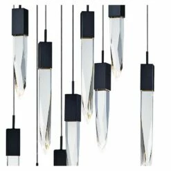 ET2 Quartz 39 1/4"W Black 6-LED Kitchen Island Light Pendant -Lighting Sales Shop et2 quartz 39 and one quarter inchw black 6 led kitchen island light pendant 69c58views1