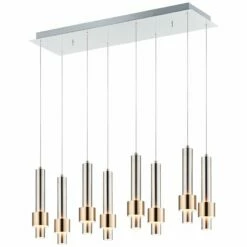 ET2 Reveal 32"W Nickel Brass Linear LED Multi-Light Pendant