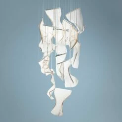 ET2 Rinkle 27 1/2"W Polished Nickel LED Multi Light Pendant