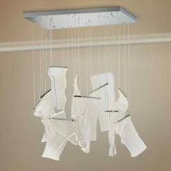 ET2 Rinkle 35 1/2" Wide Polished Chrome 13-Light LED Pendant