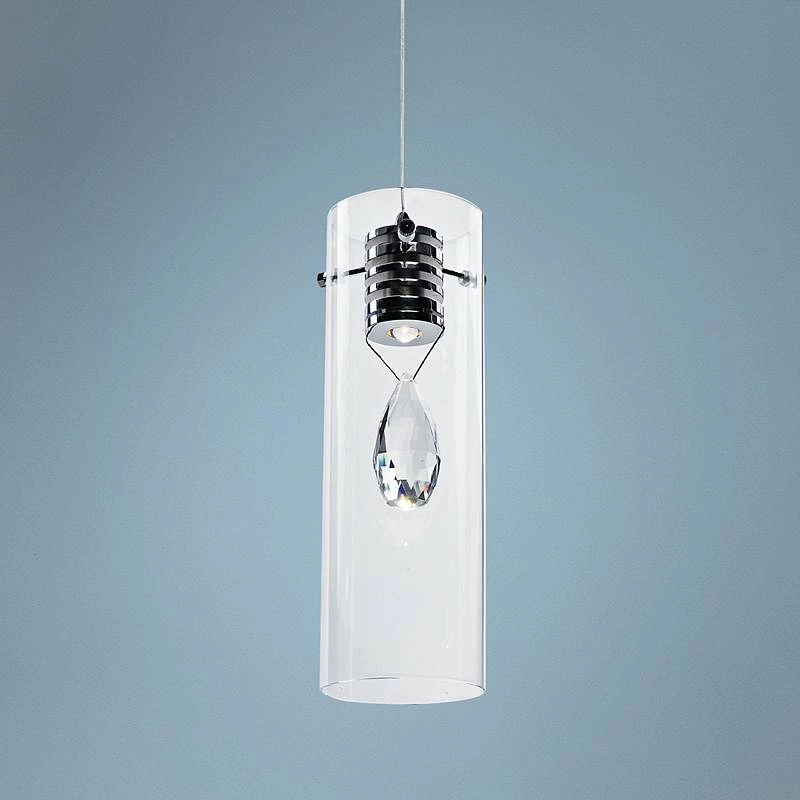 ET2 Solitaire 4 1/4" Wide Chrome Crystal LED Mini Pendant 3 ET2 Solitaire 4 1/4" Wide Chrome Crystal LED Mini Pendant