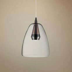 ET2 Sven 8" Wide Black And Coffee LED Mini Pendant