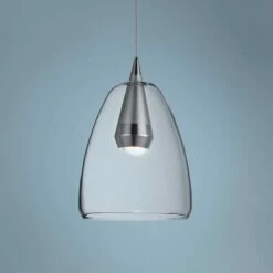 ET2 Sven 8" Wide Polished Chrome And Silver LED Mini Pendant