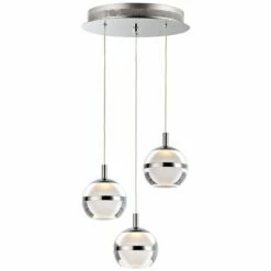 ET2 Swank 11 3/4"W Polished Chrome 3-Light LED Mini Pendant