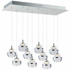 ET2 Swank 31 1/4" Wide Chrome 10-Light LED Island Pendant