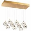 ET2 Swank 31 1/4"W Aged Brass 10-Light LED Island Pendant -Lighting Sales Shop et2 swank 31 and one quarter inchw aged brass 10 light led island pendant 97h50