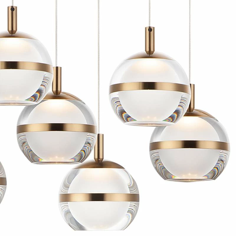 ET2 Swank 31 1/4"W Aged Brass 10-Light LED Island Pendant 4 ET2 Swank 31 1/4"W Aged Brass 10-Light LED Island Pendant - Image 2