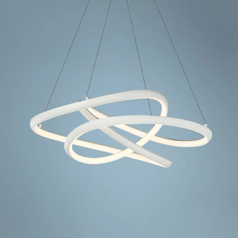 ET2 Twisted 24 1/2" Wide Matte White LED Pendant Light 3 ET2 Twisted 24 1/2" Wide Matte White LED Pendant Light