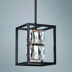 ET2 Zephyr 6" Wide Black Crystal LED Mini Pendant Light