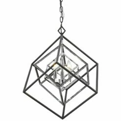 Euclid 23" Wide Chrome And Matte Black 3-Light Chandelier -Lighting Sales Shop euclid 23 inch wide chrome and matte black 3 light chandelier 95v34views4