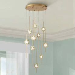 Eurofase Barletta 24" Wide Brass Anodized Aluminum LED Chandelier