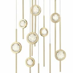 Eurofase Barletta 24" Wide Brass Anodized Aluminum LED Chandelier -Lighting Sales Shop eurofase barletta 24 inch wide brass anodized aluminum led chandelier 650p0views1